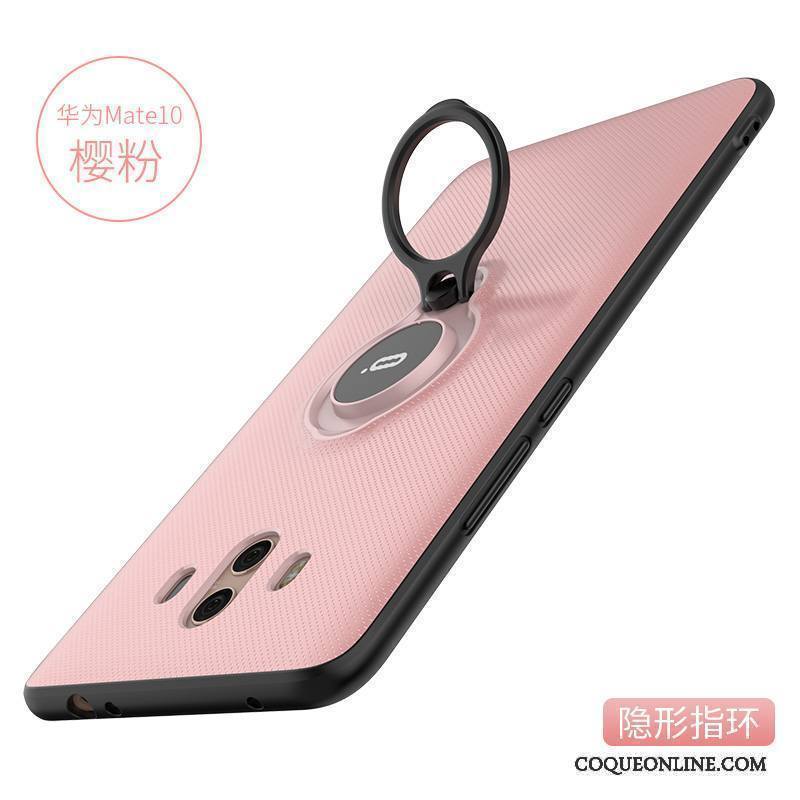 Huawei Mate 10 Coque De Téléphone Étui Anneau Fluide Doux Protection Rouge Support