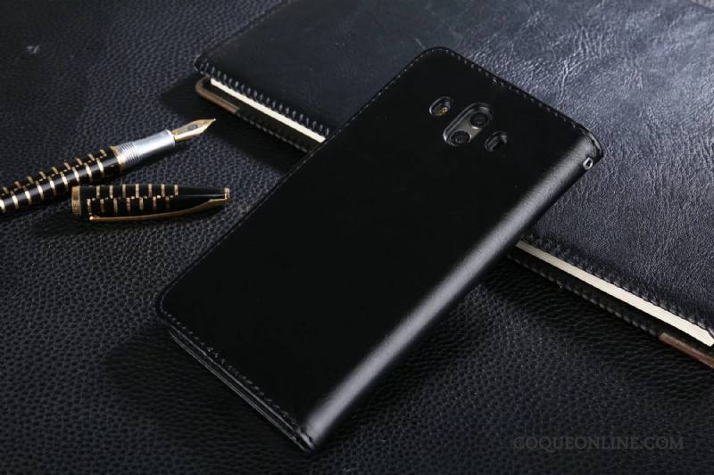 Huawei Mate 10 Coque De Téléphone Étui En Cuir Clamshell Protection Cuir Véritable Incassable