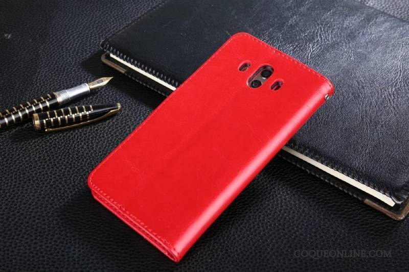 Huawei Mate 10 Coque De Téléphone Étui En Cuir Clamshell Protection Cuir Véritable Incassable