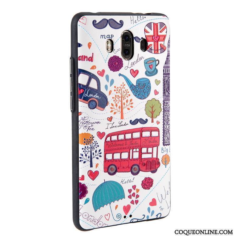 Huawei Mate 10 Coque De Téléphone Étui En Cuir Dessin Animé Peinture Gaufrage Protection Business