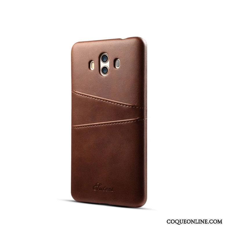 Huawei Mate 10 Coque De Téléphone Étui Étui En Cuir Tendance Carte Rouge Incassable