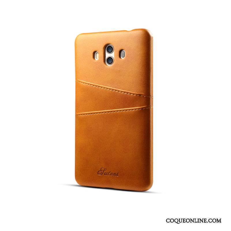 Huawei Mate 10 Coque De Téléphone Étui Étui En Cuir Tendance Carte Rouge Incassable