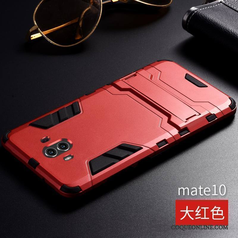 Huawei Mate 10 Coque Gris Border Personnalité Métal Protection Trois Défenses Étui