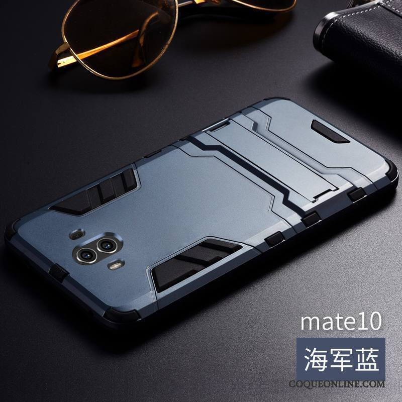 Huawei Mate 10 Coque Gris Border Personnalité Métal Protection Trois Défenses Étui