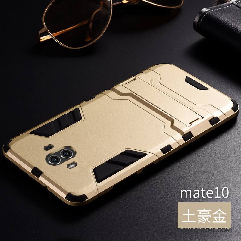 Huawei Mate 10 Coque Gris Border Personnalité Métal Protection Trois Défenses Étui