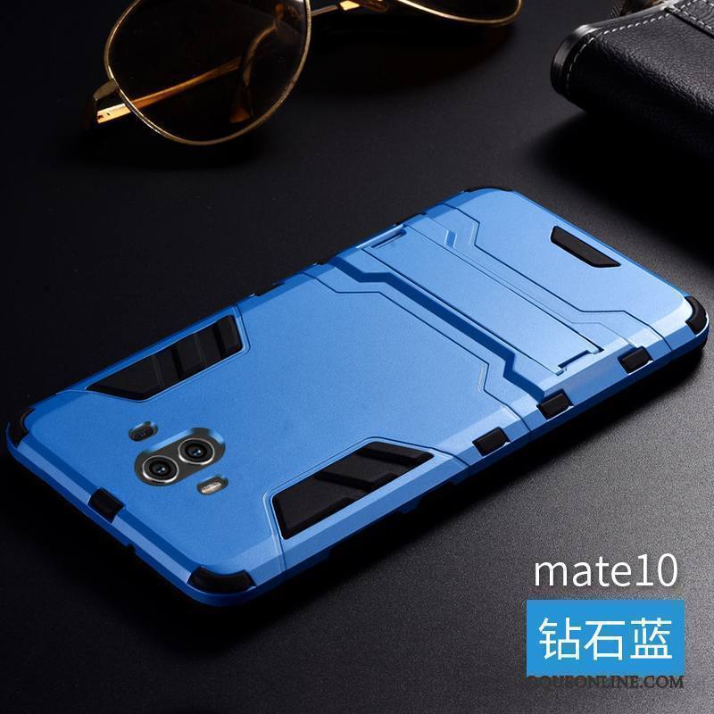 Huawei Mate 10 Coque Gris Border Personnalité Métal Protection Trois Défenses Étui
