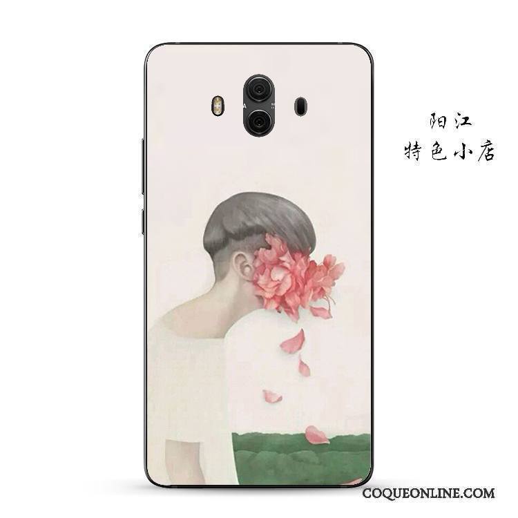 Huawei Mate 10 Coque Incassable Fleur Art Multicolore Fluide Doux Étui Amoureux