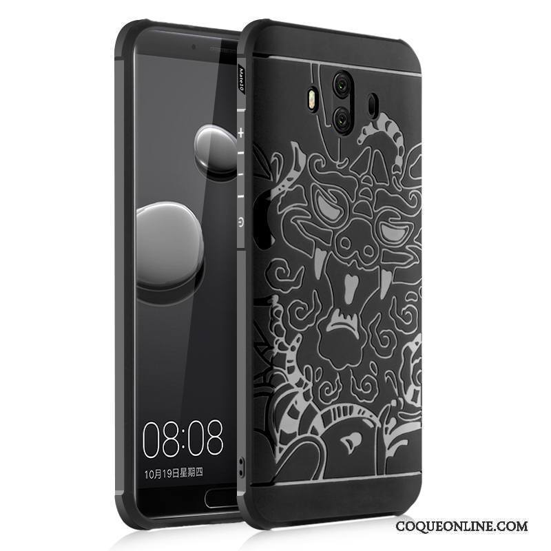 Huawei Mate 10 Coque Incassable Tendance Délavé En Daim Créatif Silicone Personnalité Noir