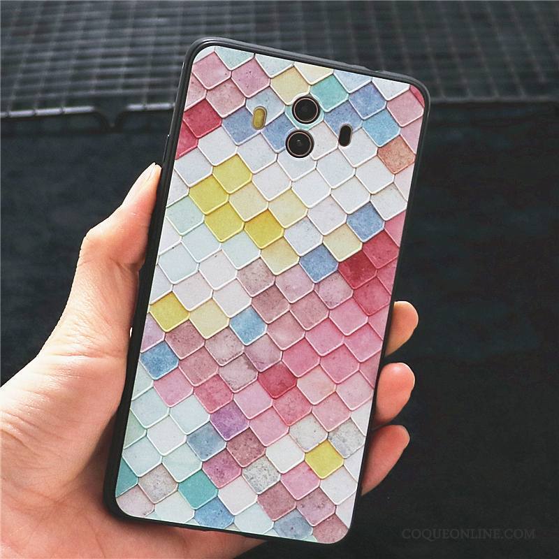 Huawei Mate 10 Coque Personnalité Fluide Doux Multicolore Incassable Étui Tendance Protection