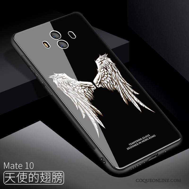 Huawei Mate 10 Coque Protection Incassable Verre Tout Compris Peinture Bleu Étui