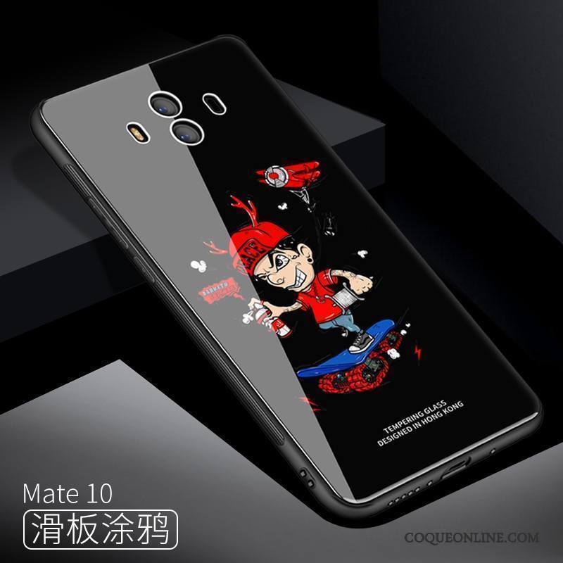 Huawei Mate 10 Coque Protection Incassable Verre Tout Compris Peinture Bleu Étui