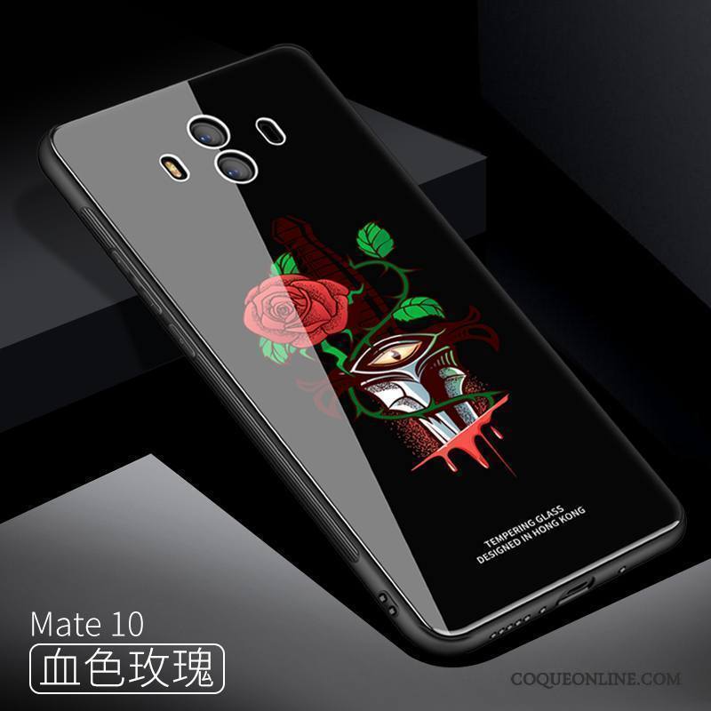 Huawei Mate 10 Coque Protection Incassable Verre Tout Compris Peinture Bleu Étui