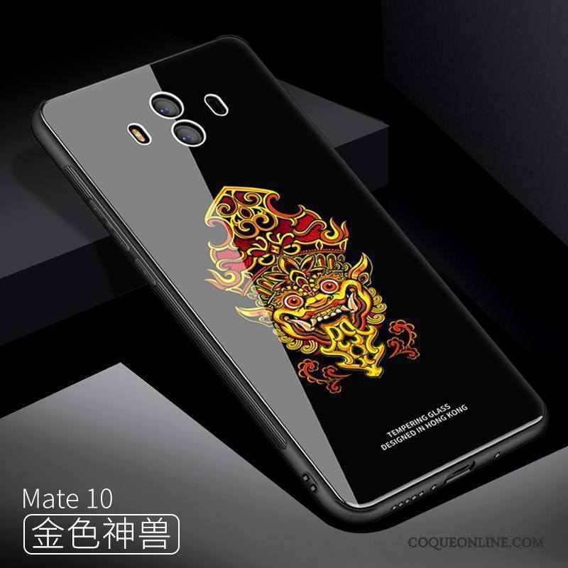 Huawei Mate 10 Coque Protection Incassable Verre Tout Compris Peinture Bleu Étui