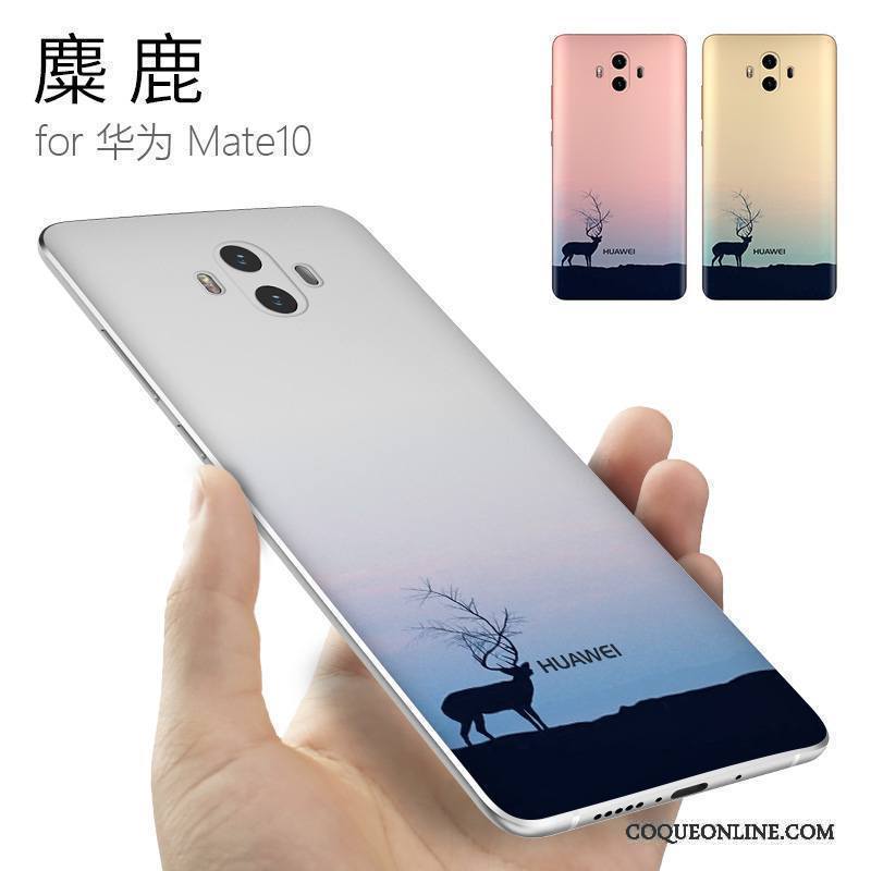 Huawei Mate 10 Coque Silicone Fluide Doux Incassable Protection Bleu Clair Personnalité Marque De Tendance