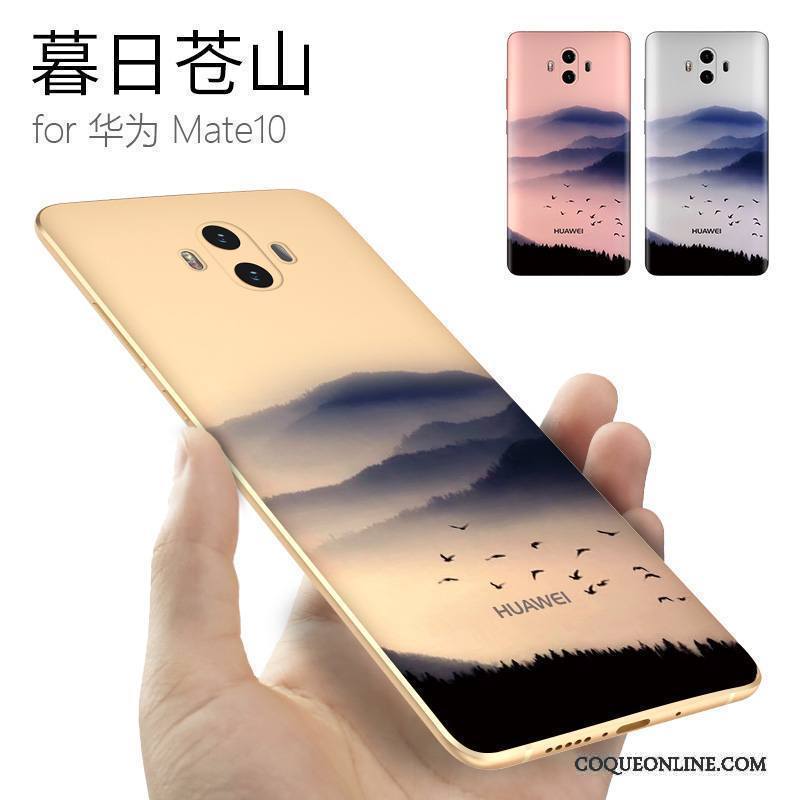 Huawei Mate 10 Coque Silicone Fluide Doux Incassable Protection Bleu Clair Personnalité Marque De Tendance