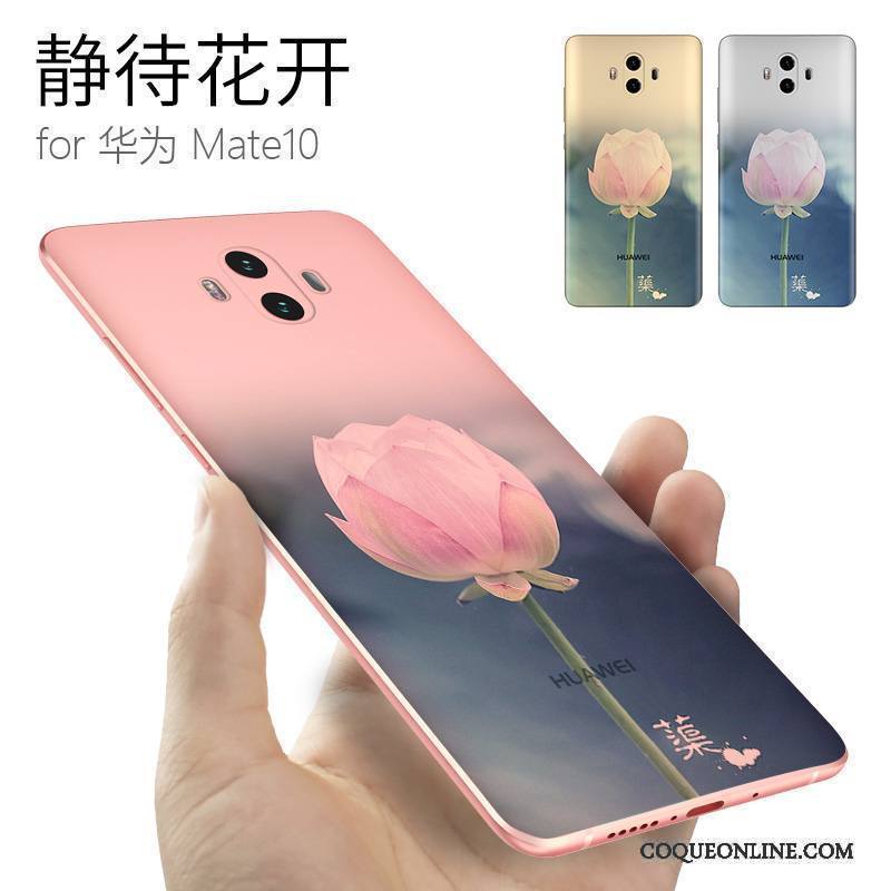 Huawei Mate 10 Coque Silicone Fluide Doux Incassable Protection Bleu Clair Personnalité Marque De Tendance