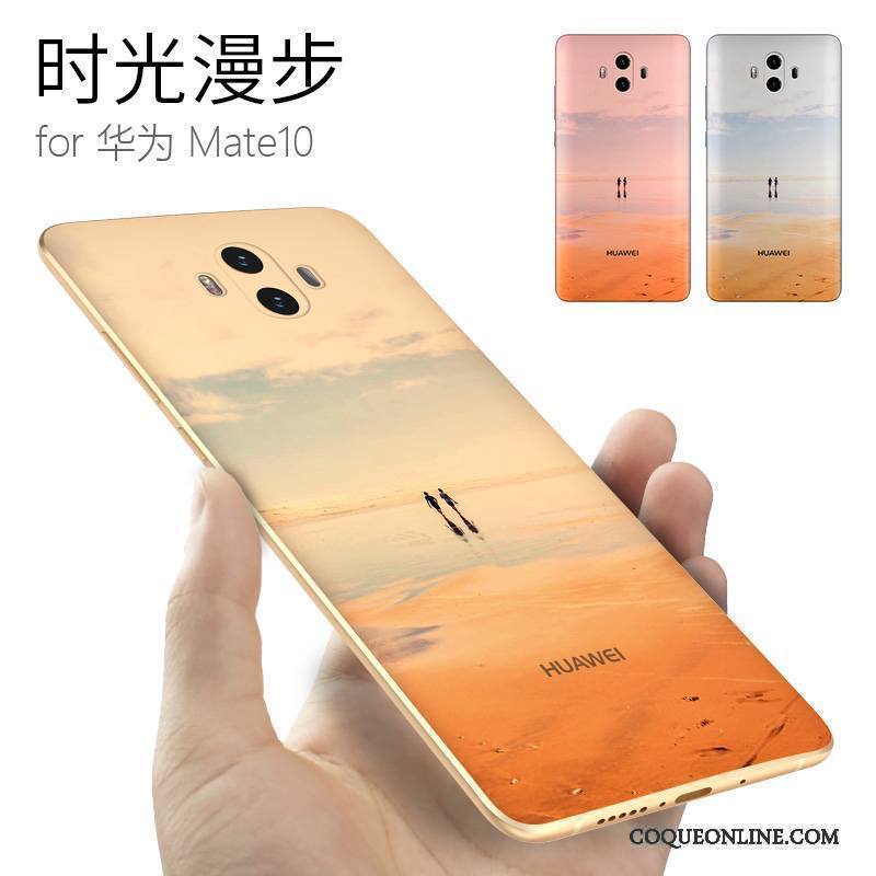 Huawei Mate 10 Coque Silicone Fluide Doux Incassable Protection Bleu Clair Personnalité Marque De Tendance