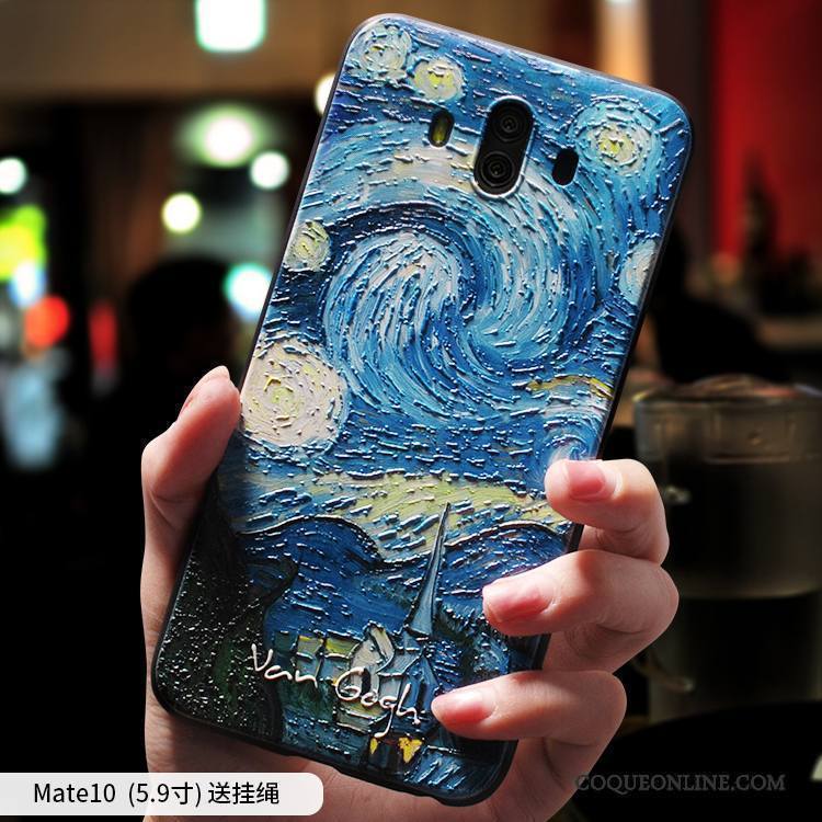 Huawei Mate 10 Coque Tout Compris Silicone Créatif Art Étui Fluide Doux Incassable