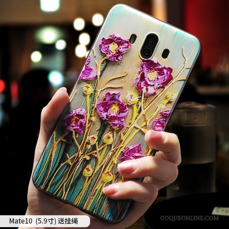 Huawei Mate 10 Coque Tout Compris Silicone Créatif Art Étui Fluide Doux Incassable