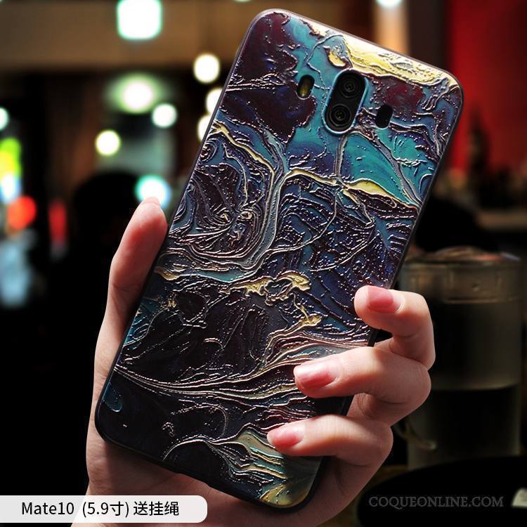 Huawei Mate 10 Coque Tout Compris Silicone Créatif Art Étui Fluide Doux Incassable