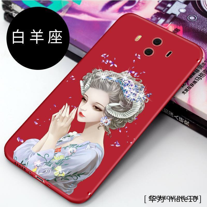 Huawei Mate 10 Créatif Coque De Téléphone Rouge Incassable Strass Silicone Tout Compris