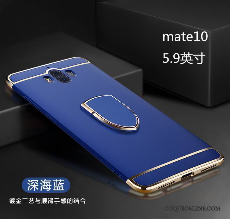 Huawei Mate 10 Délavé En Daim Coque Incassable Anneau À Bord Rose De Téléphone