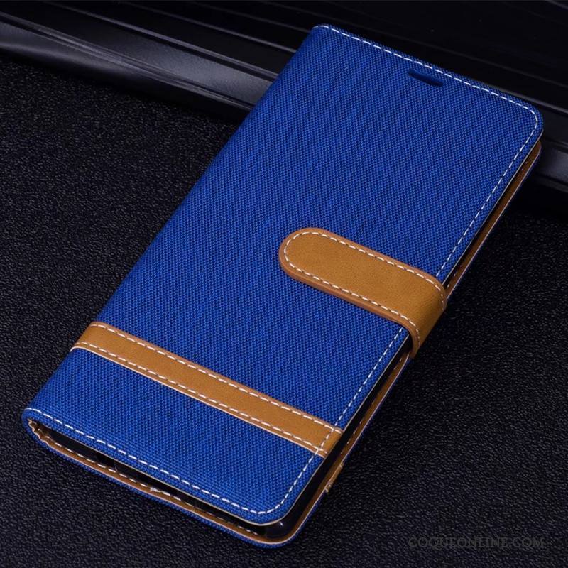 Huawei Mate 10 En Denim Protection Rouge Coque De Téléphone Étui En Cuir Housse