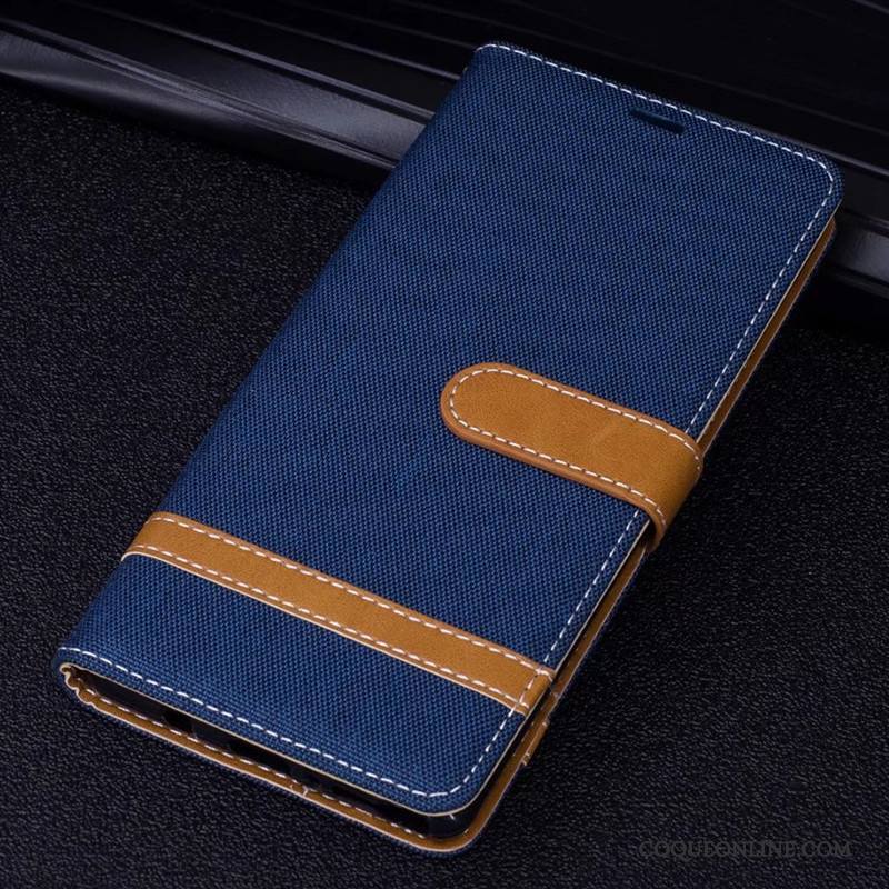 Huawei Mate 10 En Denim Protection Rouge Coque De Téléphone Étui En Cuir Housse