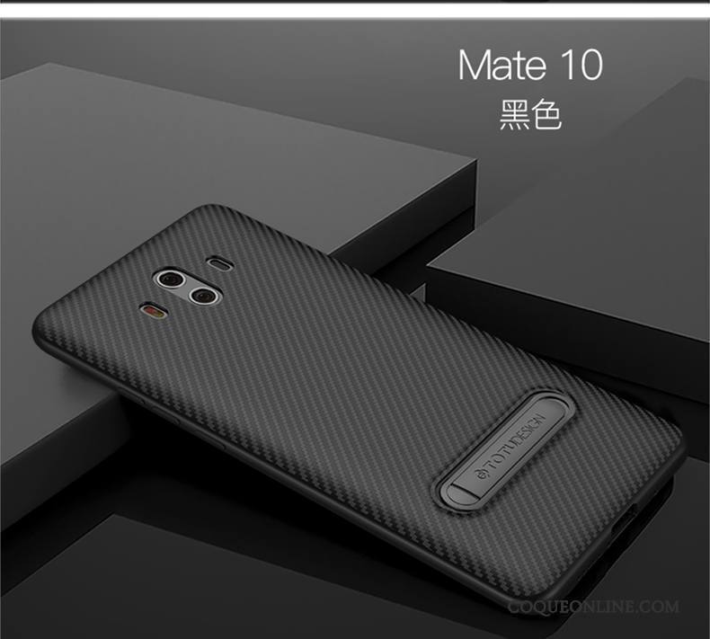 Huawei Mate 10 Fluide Doux Étui Coque Protection Métal Fibre Noir