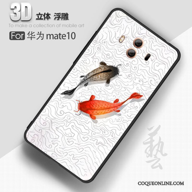 Huawei Mate 10 Gris Coque De Téléphone Très Mince Délavé En Daim Incassable Tendance Fluide Doux
