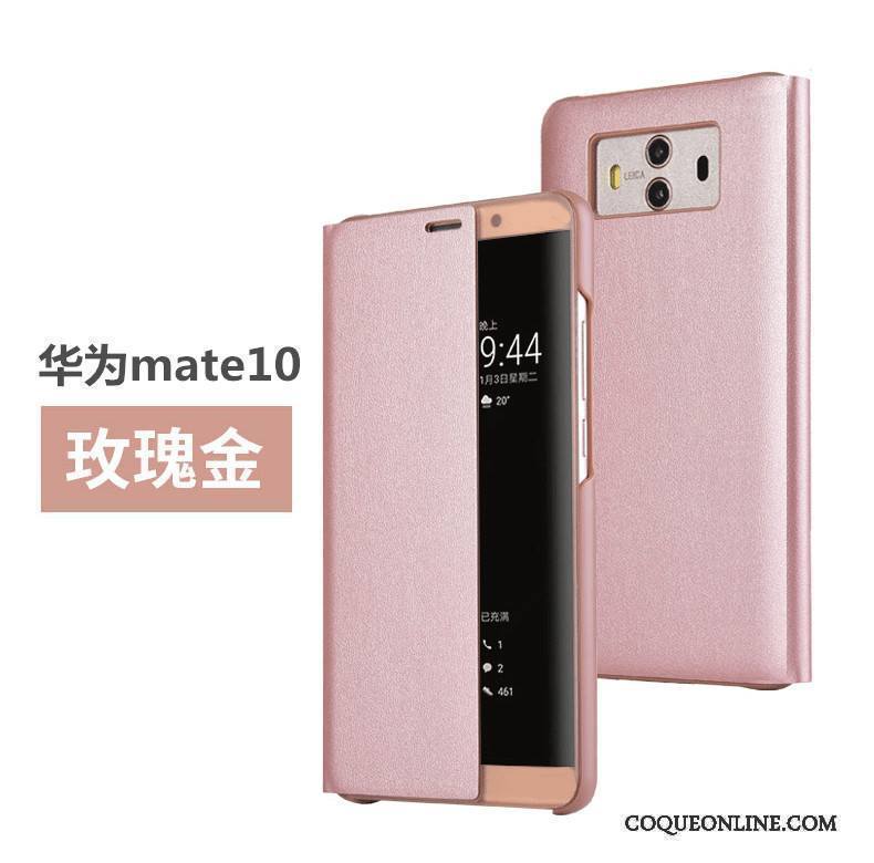 Huawei Mate 10 Gris Étui En Cuir Protection Coque De Téléphone Clamshell