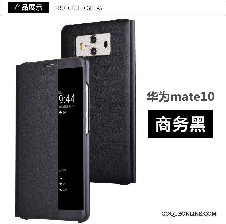 Huawei Mate 10 Gris Étui En Cuir Protection Coque De Téléphone Clamshell
