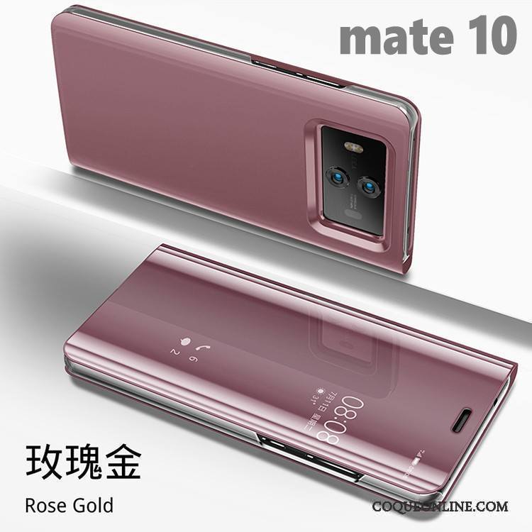 Huawei Mate 10 Housse Étui Noir Miroir Coque De Téléphone Incassable Placage