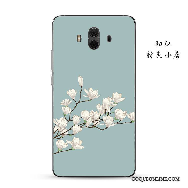 Huawei Mate 10 Incassable Business Gaufrage Jaune Coque De Téléphone Pétale Protection