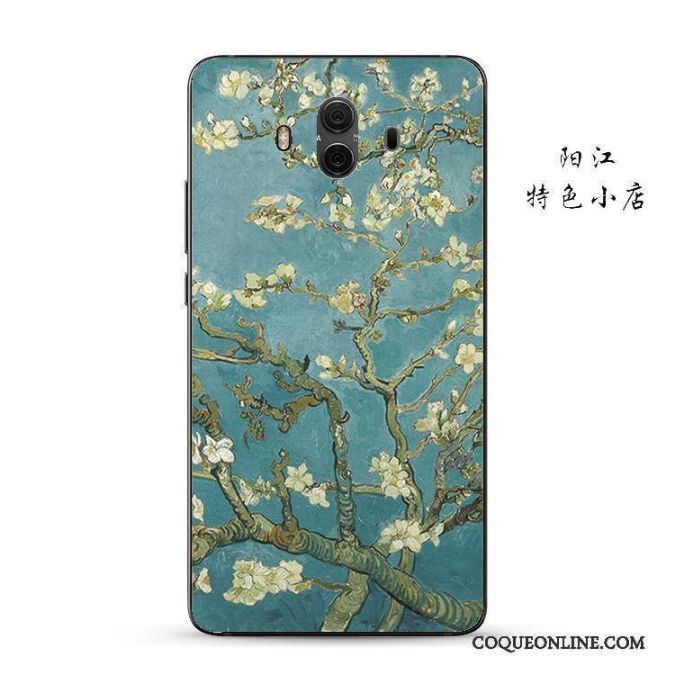 Huawei Mate 10 Incassable Business Gaufrage Jaune Coque De Téléphone Pétale Protection