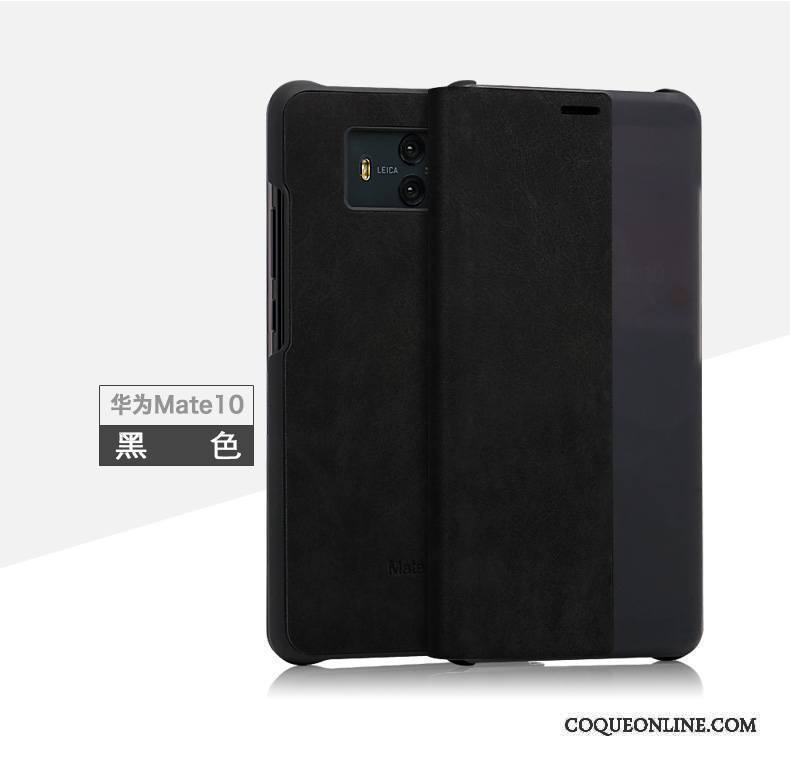 Huawei Mate 10 Incassable Clamshell Étui En Cuir Protection Coque De Téléphone