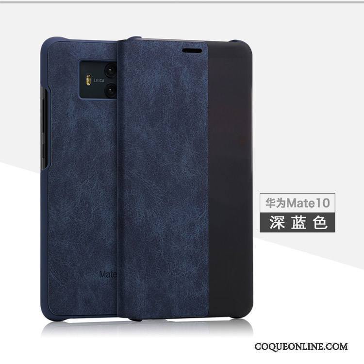 Huawei Mate 10 Incassable Clamshell Étui En Cuir Protection Coque De Téléphone