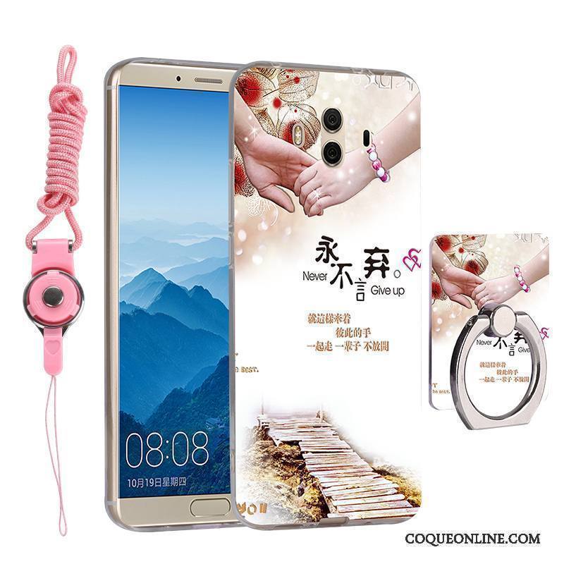 Huawei Mate 10 Incassable Ornements Suspendus Boucle Fluide Doux Coque De Téléphone Jaune Étui