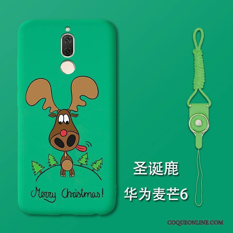 Huawei Mate 10 Lite Coque De Téléphone Délavé En Daim Étui Protection Tendance Vert Silicone