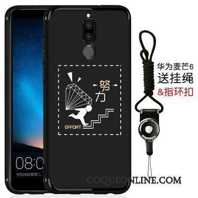 Huawei Mate 10 Lite Coque Fluide Doux Simple Délavé En Daim Étui Tout Compris Très Mince Noir