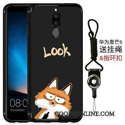 Huawei Mate 10 Lite Coque Fluide Doux Simple Délavé En Daim Étui Tout Compris Très Mince Noir