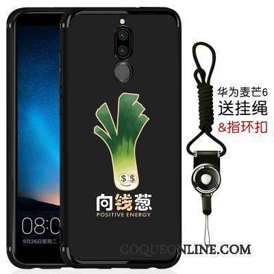 Huawei Mate 10 Lite Coque Fluide Doux Simple Délavé En Daim Étui Tout Compris Très Mince Noir