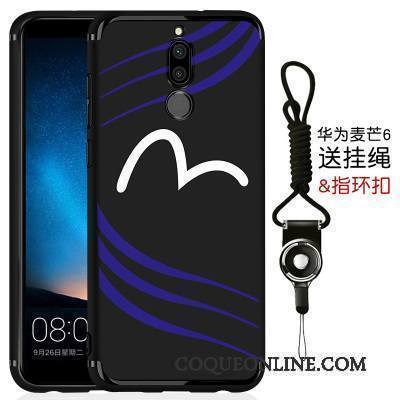 Huawei Mate 10 Lite Coque Fluide Doux Simple Délavé En Daim Étui Tout Compris Très Mince Noir