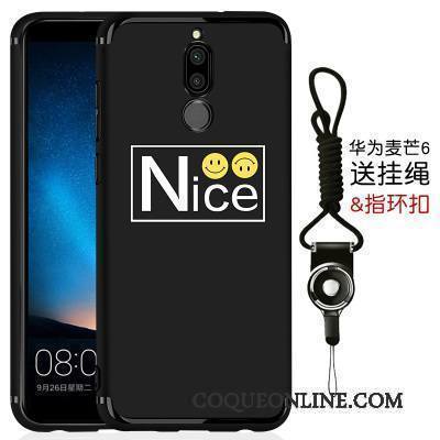 Huawei Mate 10 Lite Coque Fluide Doux Simple Délavé En Daim Étui Tout Compris Très Mince Noir