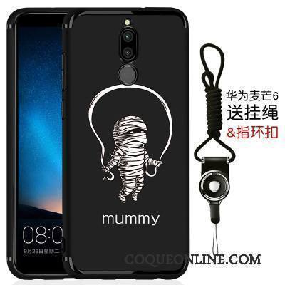 Huawei Mate 10 Lite Coque Fluide Doux Simple Délavé En Daim Étui Tout Compris Très Mince Noir