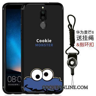 Huawei Mate 10 Lite Coque Fluide Doux Simple Délavé En Daim Étui Tout Compris Très Mince Noir