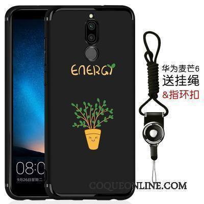 Huawei Mate 10 Lite Coque Fluide Doux Simple Délavé En Daim Étui Tout Compris Très Mince Noir