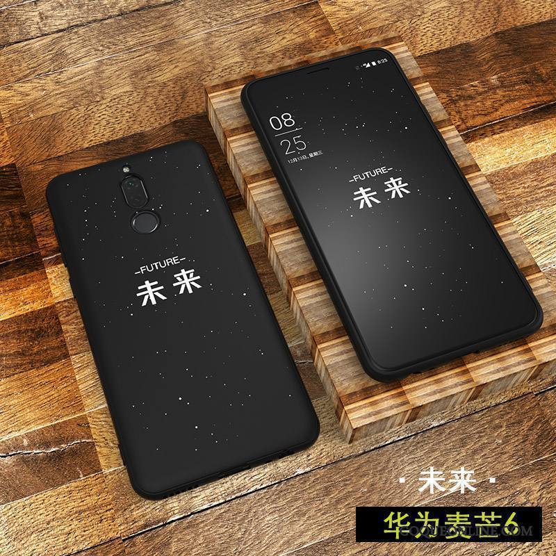 Huawei Mate 10 Lite Coque Silicone Personnalité Délavé En Daim Tout Compris Noir Fluide Doux Tendance