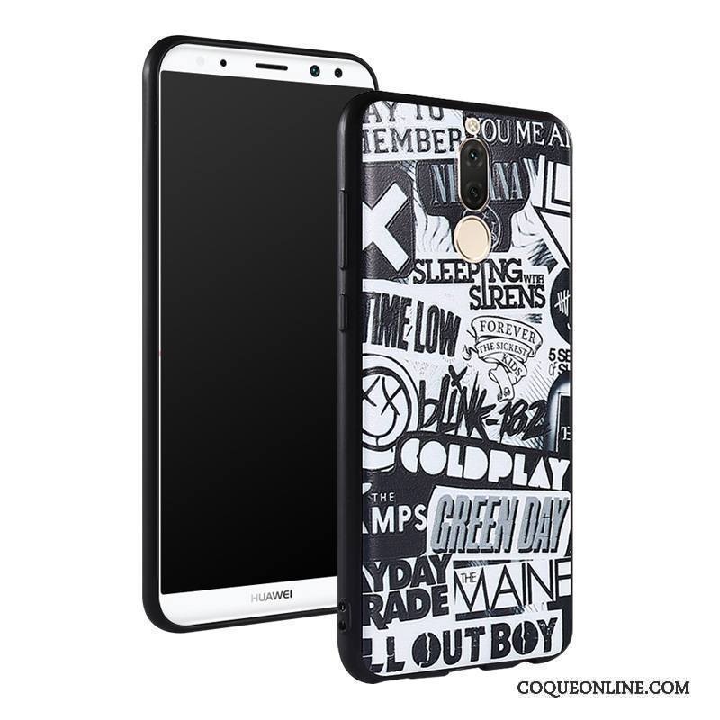 Huawei Mate 10 Lite Coque Tendance Étui Dessin Animé Très Mince Noir Tout Compris Fluide Doux