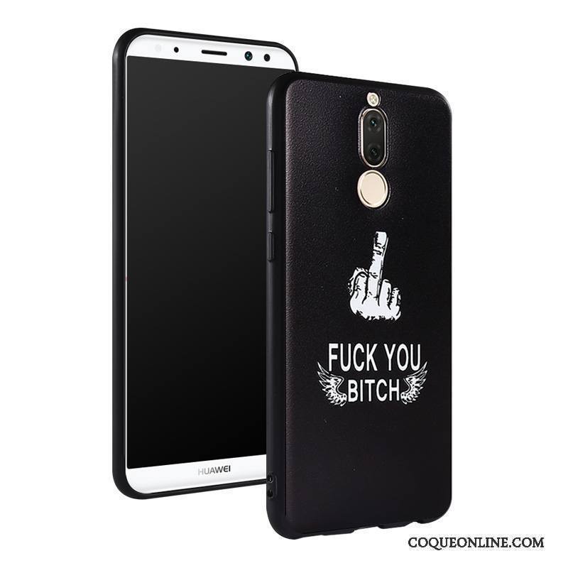 Huawei Mate 10 Lite Coque Tendance Étui Dessin Animé Très Mince Noir Tout Compris Fluide Doux